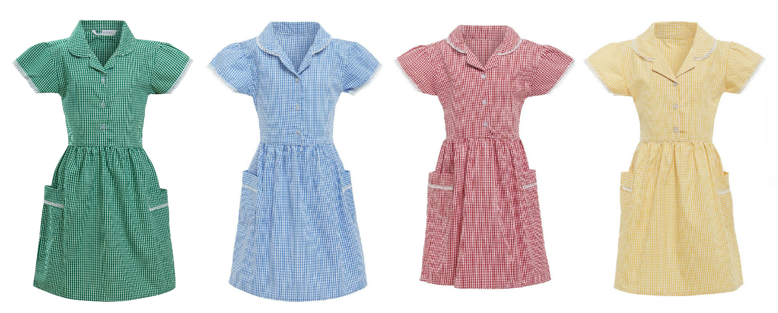 100 cotton gingham school dress